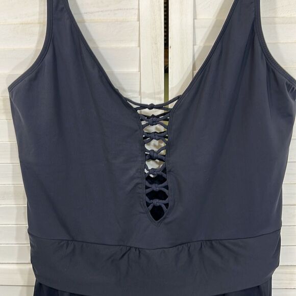 Bleu Swimdress Size 22W Rod Beattie Black Skirted - Picture 4 of 13